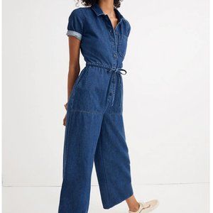 MADEWELL DENIM WIDE LEG UTILITY JUMPSUIT SIZE 8